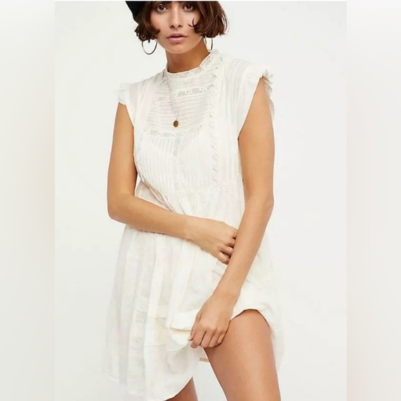 NWT Free‎ People Embroidered Babydoll Dress Boho Cottagecore Romantic Coquette - Picture 5 of 8